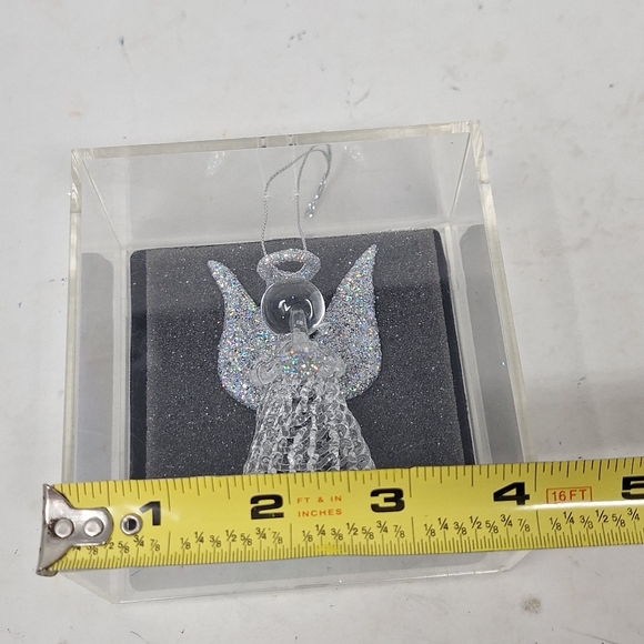 Vintage Unique Treasure Hand Spun Glass Angel Silver Glitter Christmas Ornament - Picture 7 of 8
